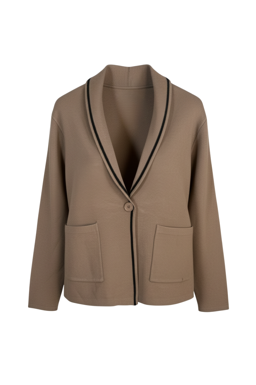 THE CLASSIC TRIM CARDIGAN WARM TAUPE