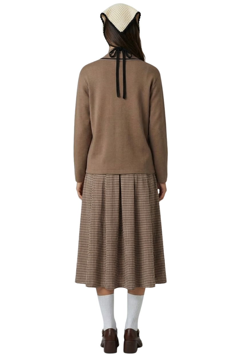 THE CLASSIC TRIM CARDIGAN WARM TAUPE
