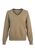 THE CLASSIC V-NECK SWEATER OATS LATTE