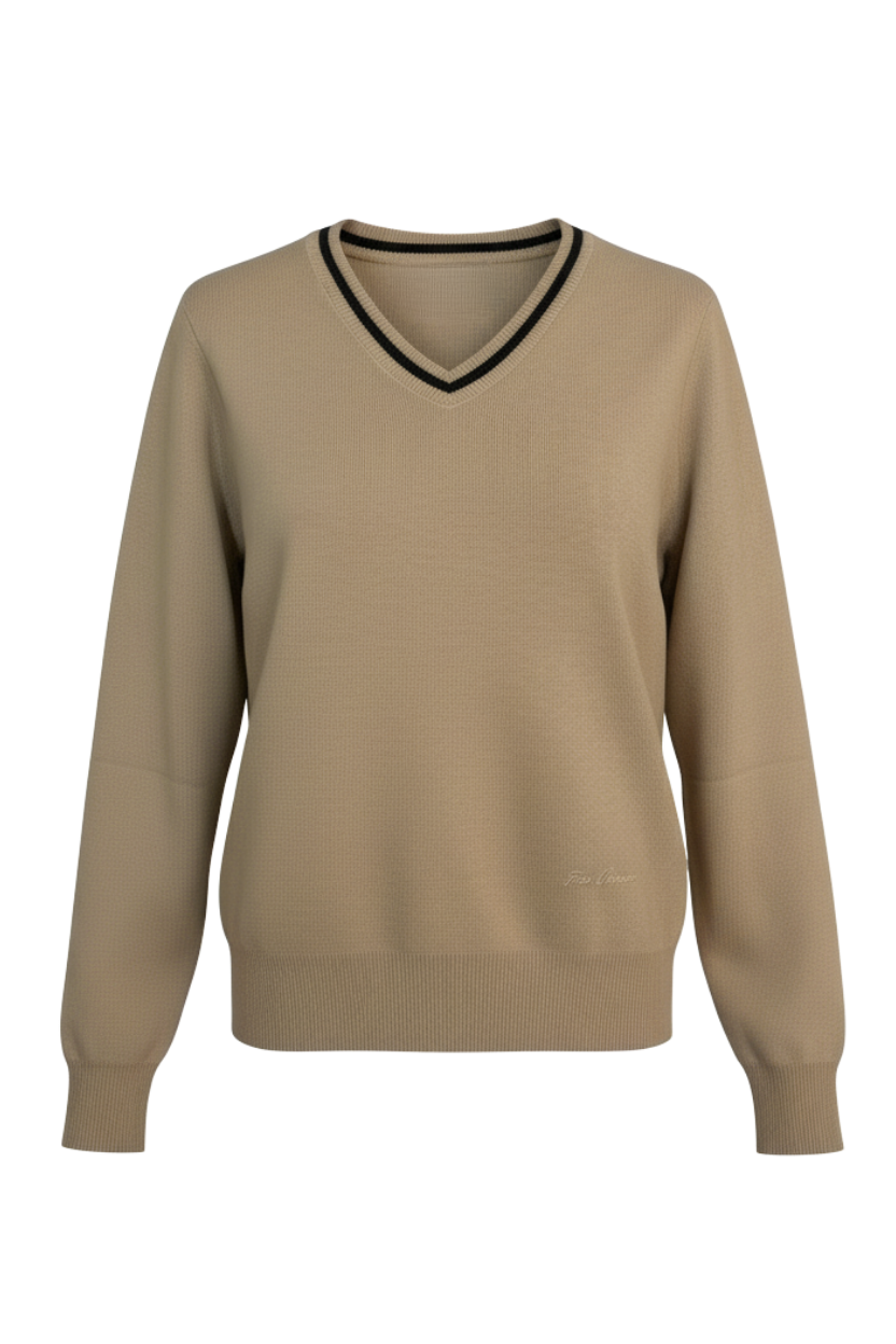 THE CLASSIC V-NECK SWEATER OATS LATTE