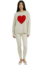 THE HEARTBEAT SWEATER CREAM/RUBY