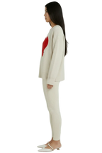 THE HEARTBEAT SWEATER CREAM/RUBY