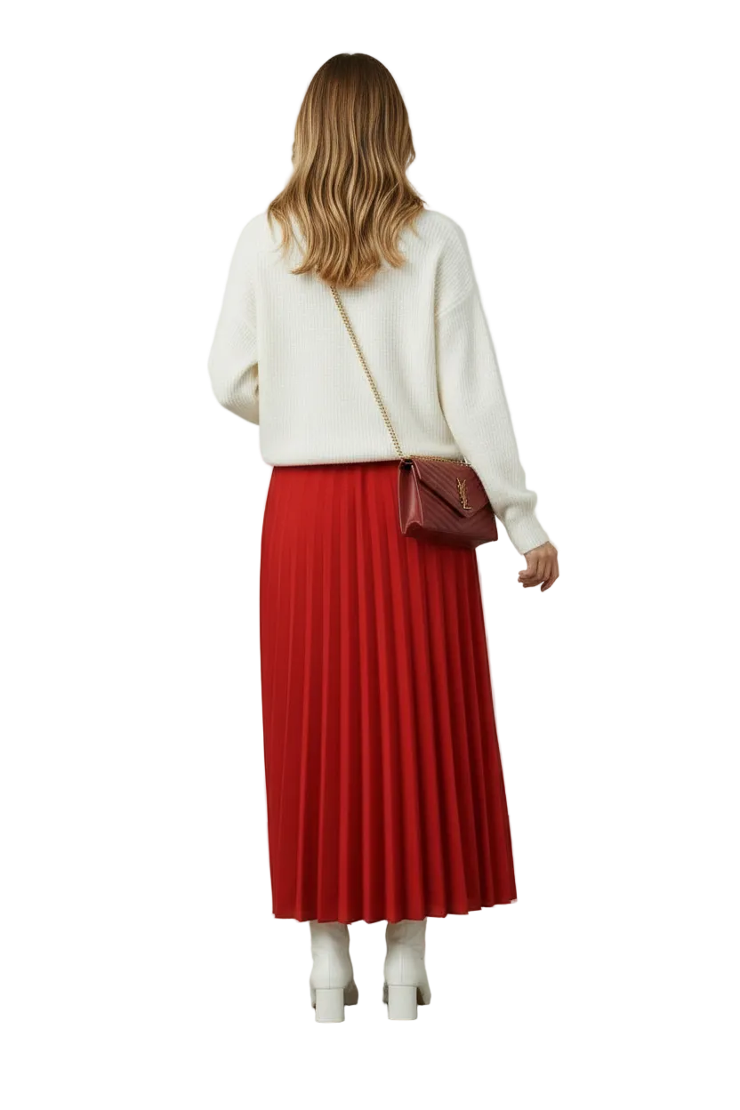 THE HEARTBEAT SWEATER CREAM/RUBY