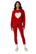 THE HEARTBEAT SWEATER RUBY/CREAM