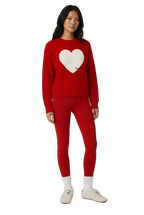 THE HEARTBEAT SWEATER RUBY/CREAM