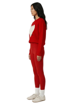 THE HEARTBEAT SWEATER RUBY/CREAM