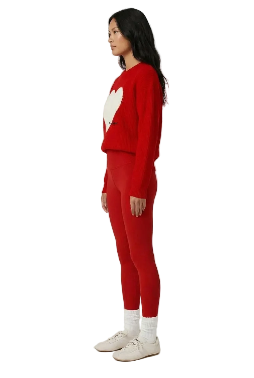 THE HEARTBEAT SWEATER RUBY/CREAM