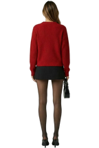 THE HEARTBEAT SWEATER RUBY/CREAM