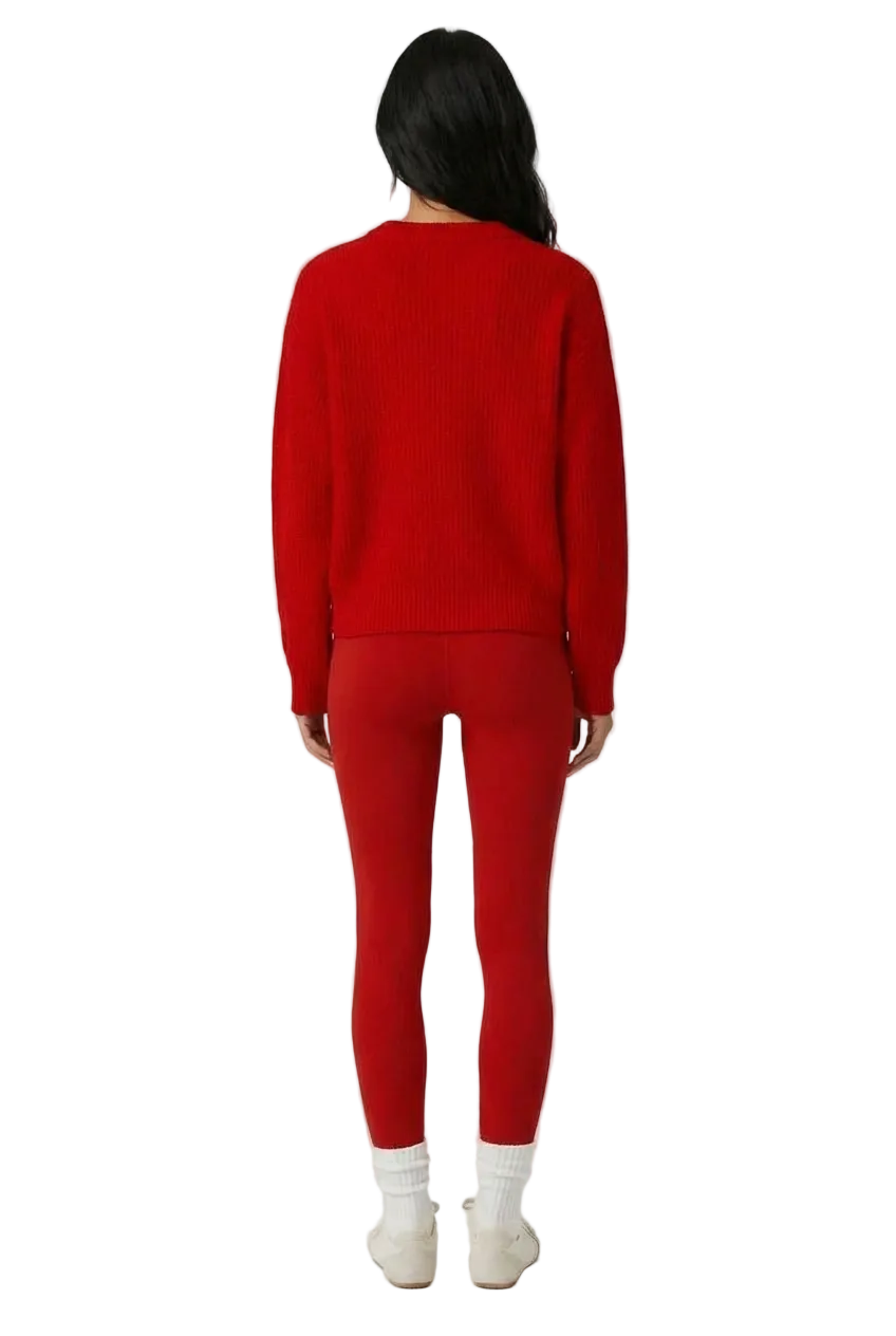 THE HEARTBEAT SWEATER RUBY/CREAM