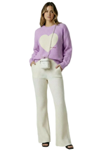 THE HEARTBEAT SWEATER LAVENDER HAZE/ CREAM