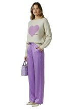 THE HEARTBEAT SWEATER CREAM/ LAVENDER HAZE