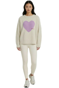 THE HEARTBEAT SWEATER CREAM/ LAVENDER HAZE