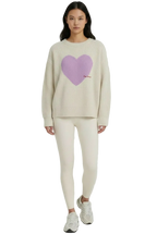 THE HEARTBEAT SWEATER CREAM/ LAVENDER HAZE