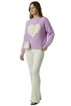 THE HEARTBEAT SWEATER LAVENDER HAZE/ CREAM