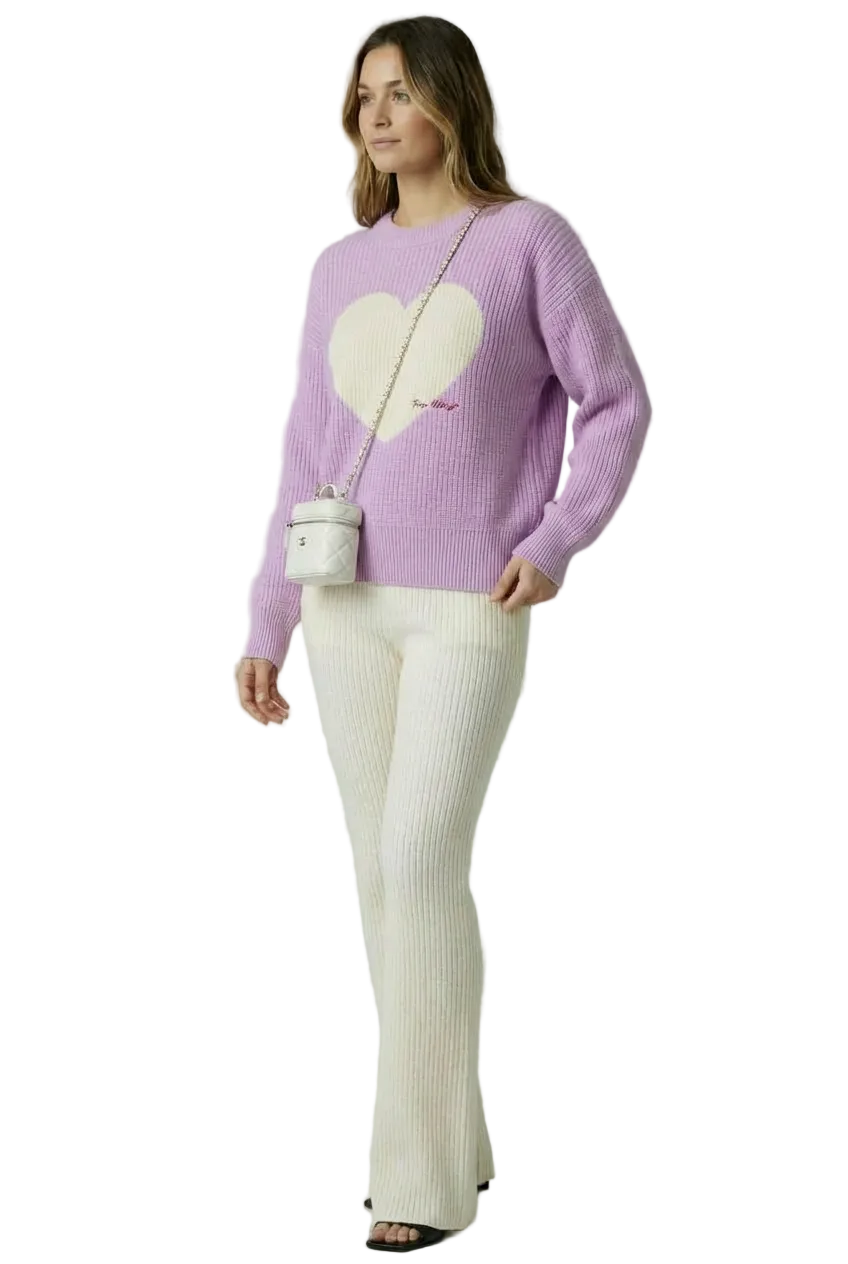 THE HEARTBEAT SWEATER LAVENDER HAZE/ CREAM