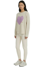 THE HEARTBEAT SWEATER CREAM/ LAVENDER HAZE