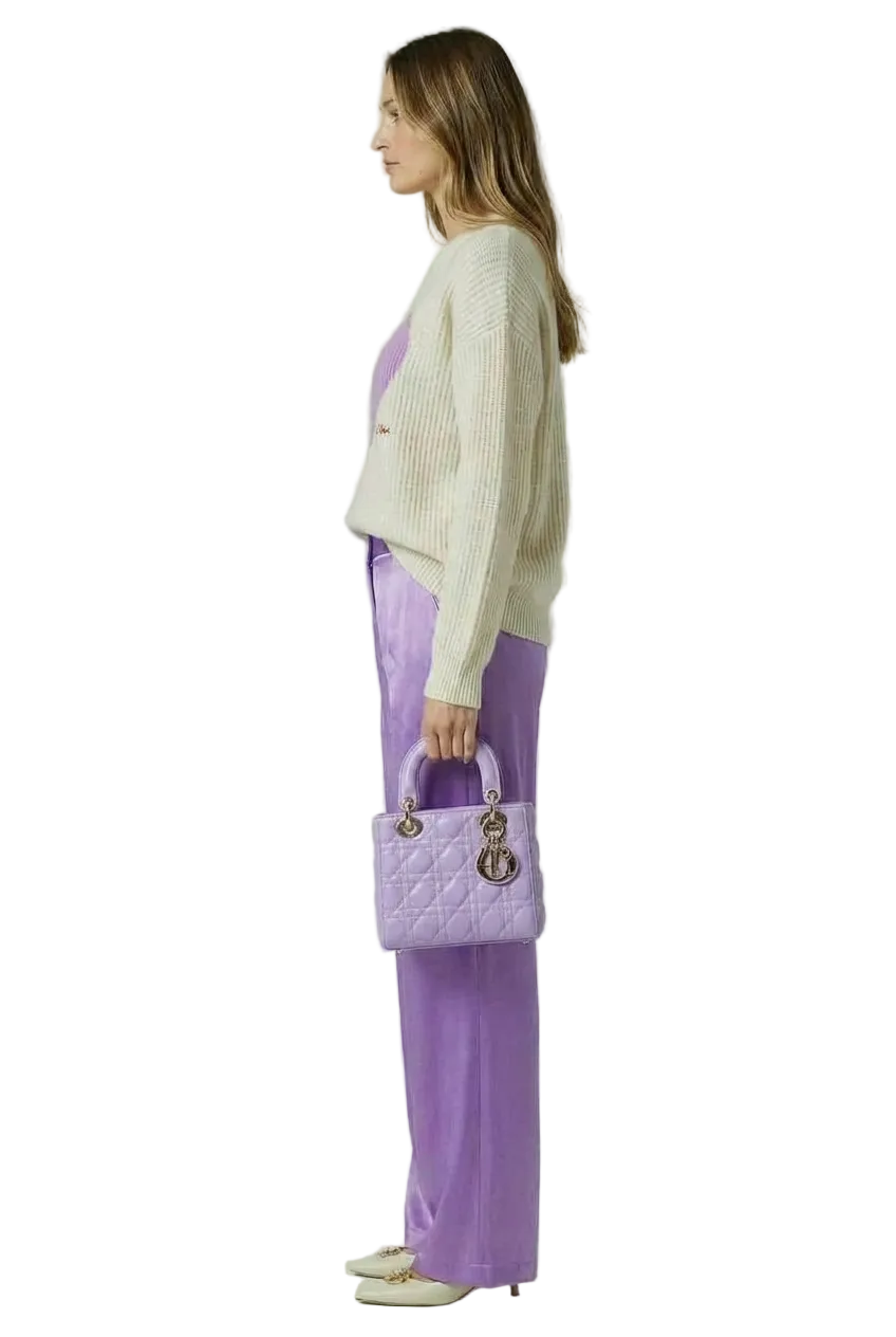 THE HEARTBEAT SWEATER CREAM/ LAVENDER HAZE