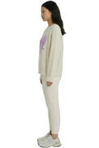 THE HEARTBEAT SWEATER CREAM/ LAVENDER HAZE