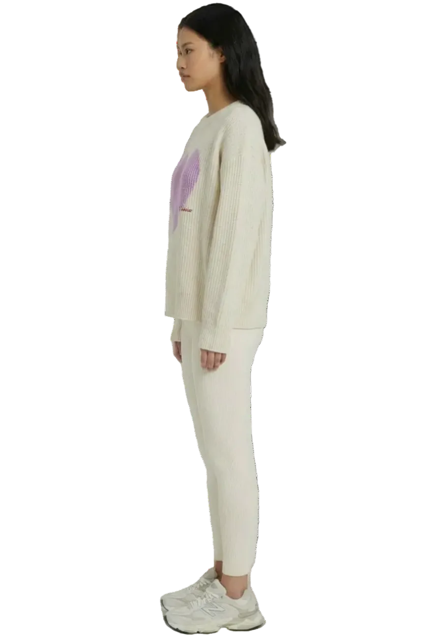 THE HEARTBEAT SWEATER CREAM/ LAVENDER HAZE