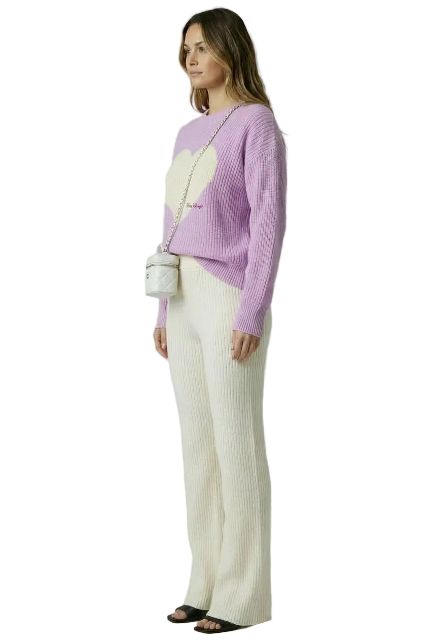 THE HEARTBEAT SWEATER LAVENDER HAZE/ CREAM