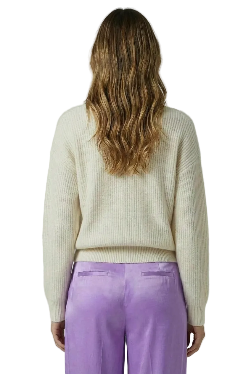 THE HEARTBEAT SWEATER CREAM/ LAVENDER HAZE