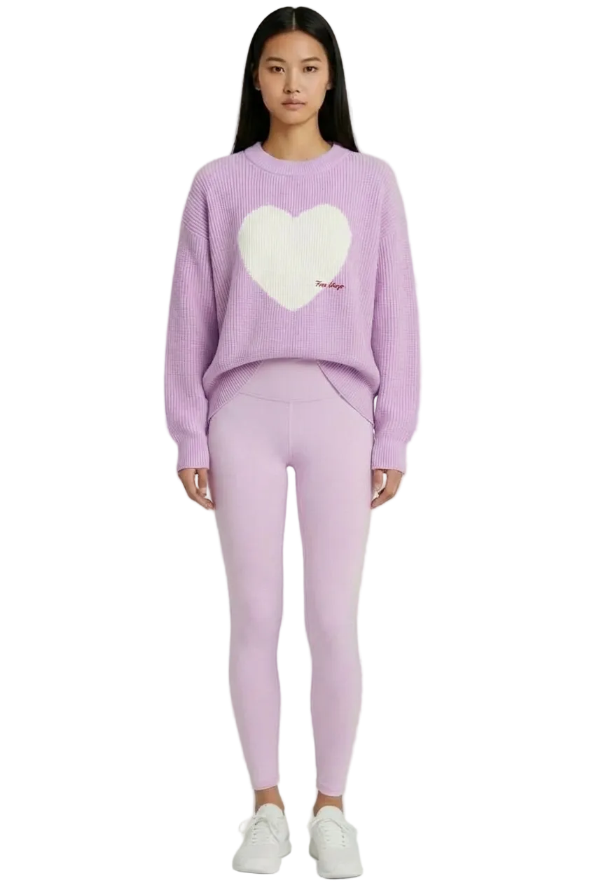 THE HEARTBEAT SWEATER LAVENDER HAZE/ CREAM