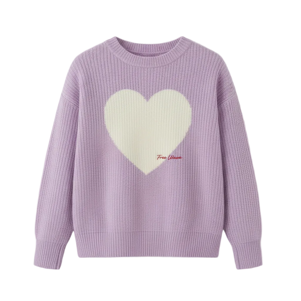THE HEARTBEAT SWEATER LAVENDER HAZE/ CREAM