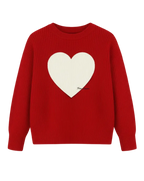 THE HEARTBEAT SWEATER RUBY/CREAM