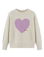 THE HEARTBEAT SWEATER CREAM/ LAVENDER HAZE