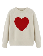 THE HEARTBEAT SWEATER CREAM/RUBY